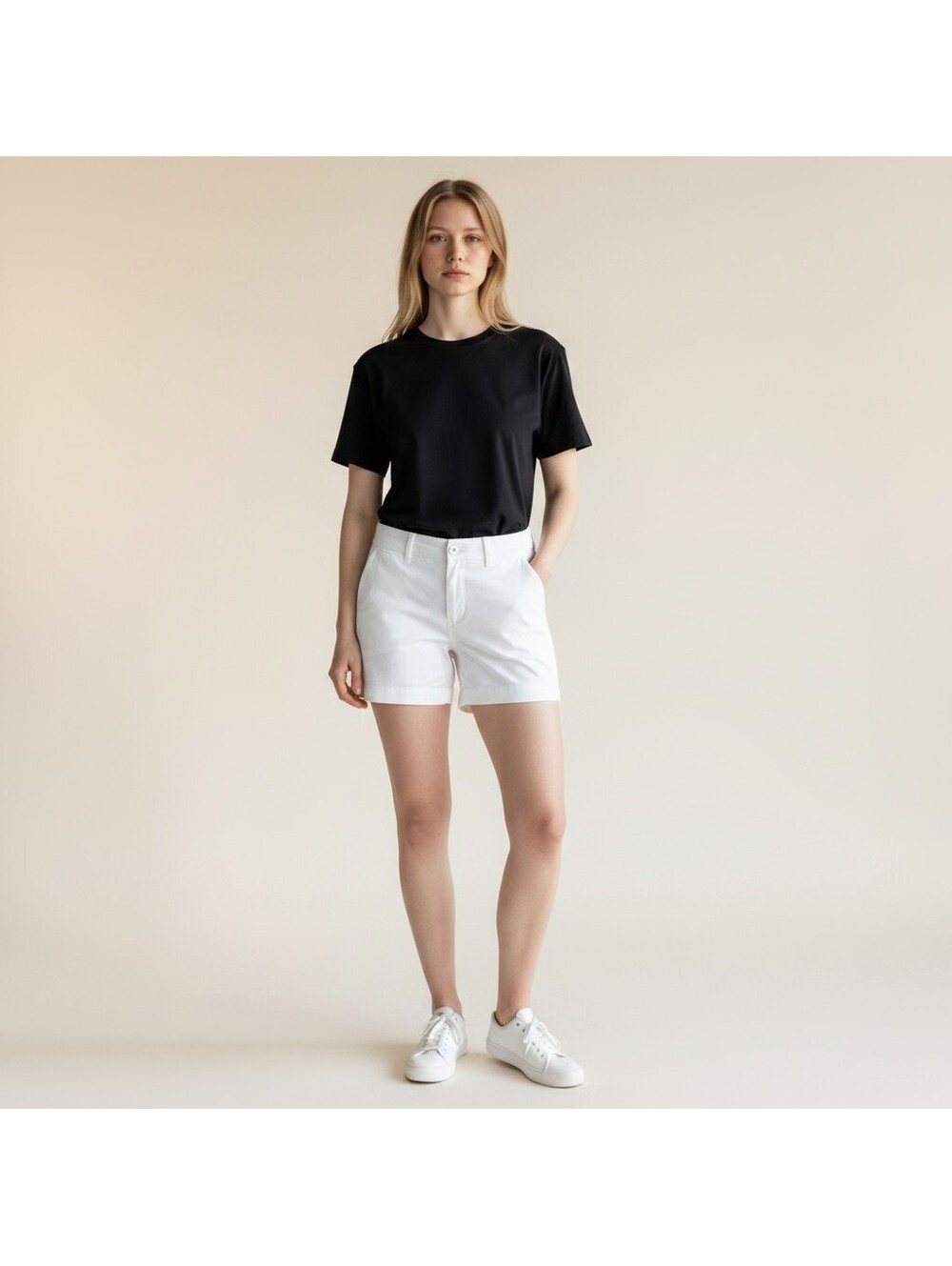 Loft Shorts Women 14 White Mid Rise Hot Pants Pockets Cotton Casual Stretch
